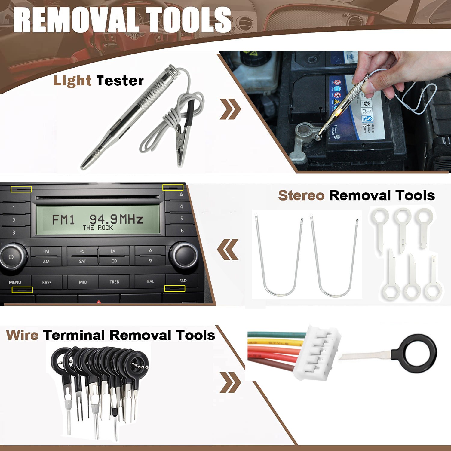 Car Opening Hole Bonnet Repair Tool Kit Interior Dashboard Panel Repair Kit Hole Bonnet Audio Deadener Roller Mat