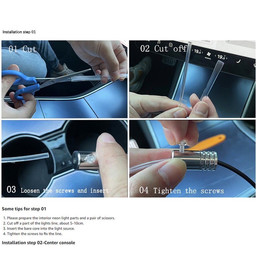 For Tesla Model 3 2019-2021 Ambient Light Mobile Phone App Central Control 24 Color LED Lights For IOS/Android