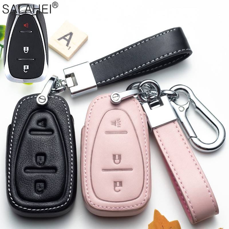 Leather For Car Key Case Auto Key Protection Cover For Chevrolet New Malibu XL Equinox Car Holder Shell Car Styling Accessories