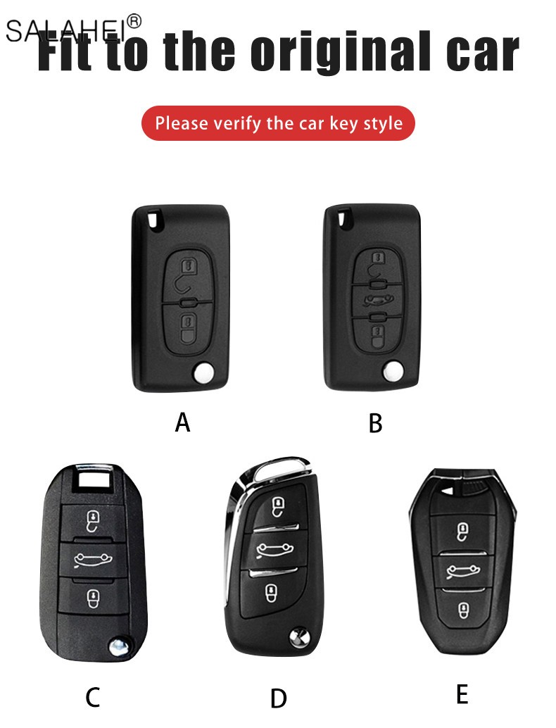 Leather Car Key Case Covers For Peugeot 107 206 207 208 306 307 301 308S 407 2008 3008 4008 5008 RCZ For Citroen C1 C2 C3 C4 C5