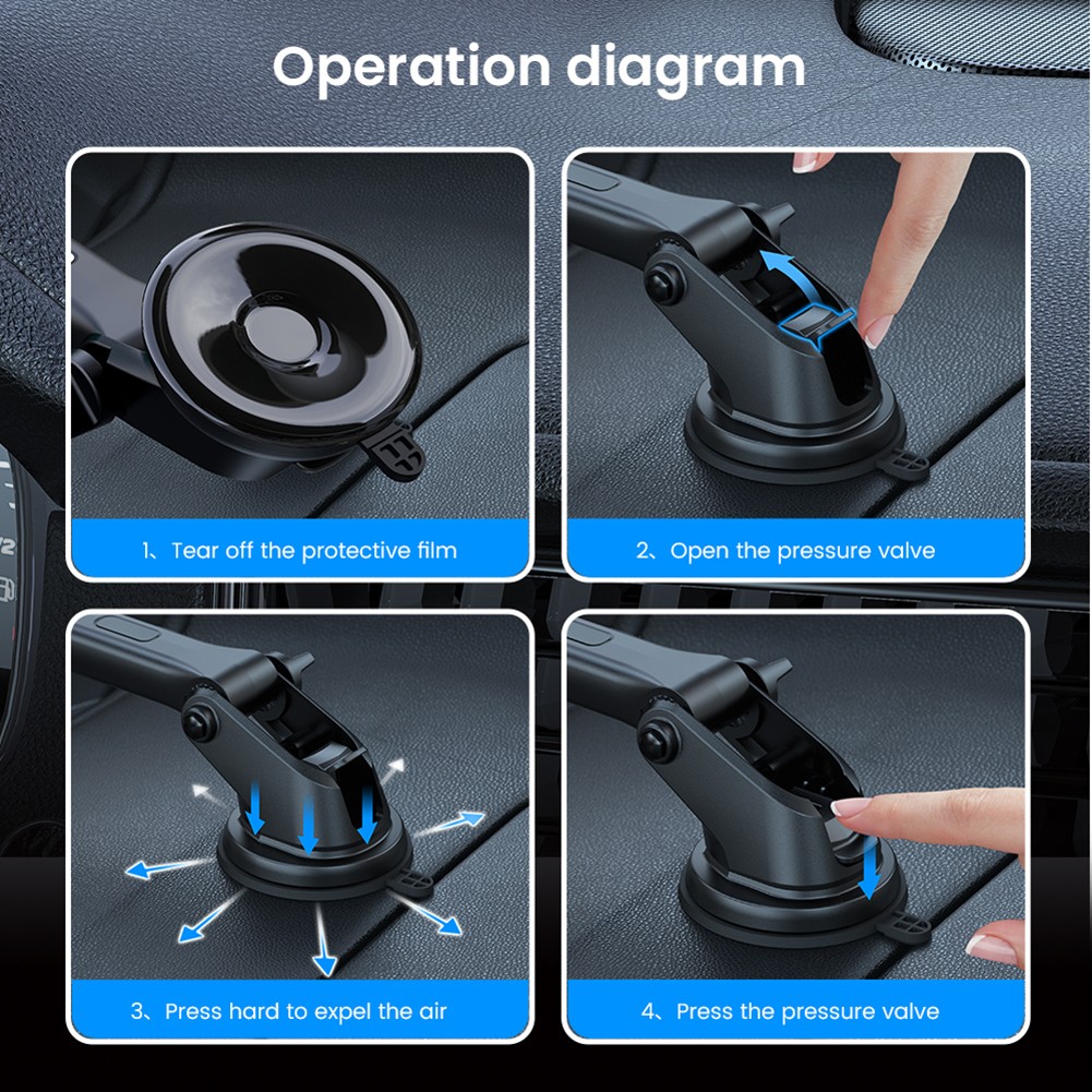 Universal Smart Car Phone Holder Suction Cup Stand Phone Holder 360 Degree Rotating GPS Stand for Samsung iPhone Xiaomi