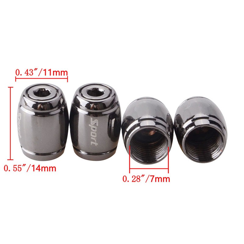 4psc Bullet Shell Universal Car Wheel Tire Valve Caps,Rim Tire Stem Covers,Aluminum Alloy Car Styling Parts Accessories