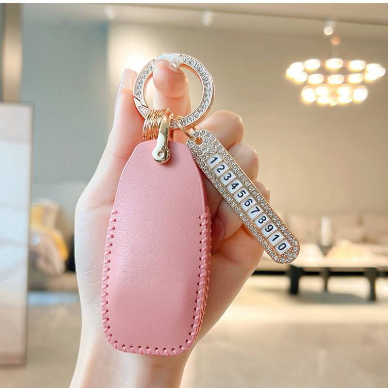 Women Car Key Leather Cover Fob Protector For Mercedes Benz E300l C260L C200L A200L E260C S320L C260l C200 Key Chain Holder