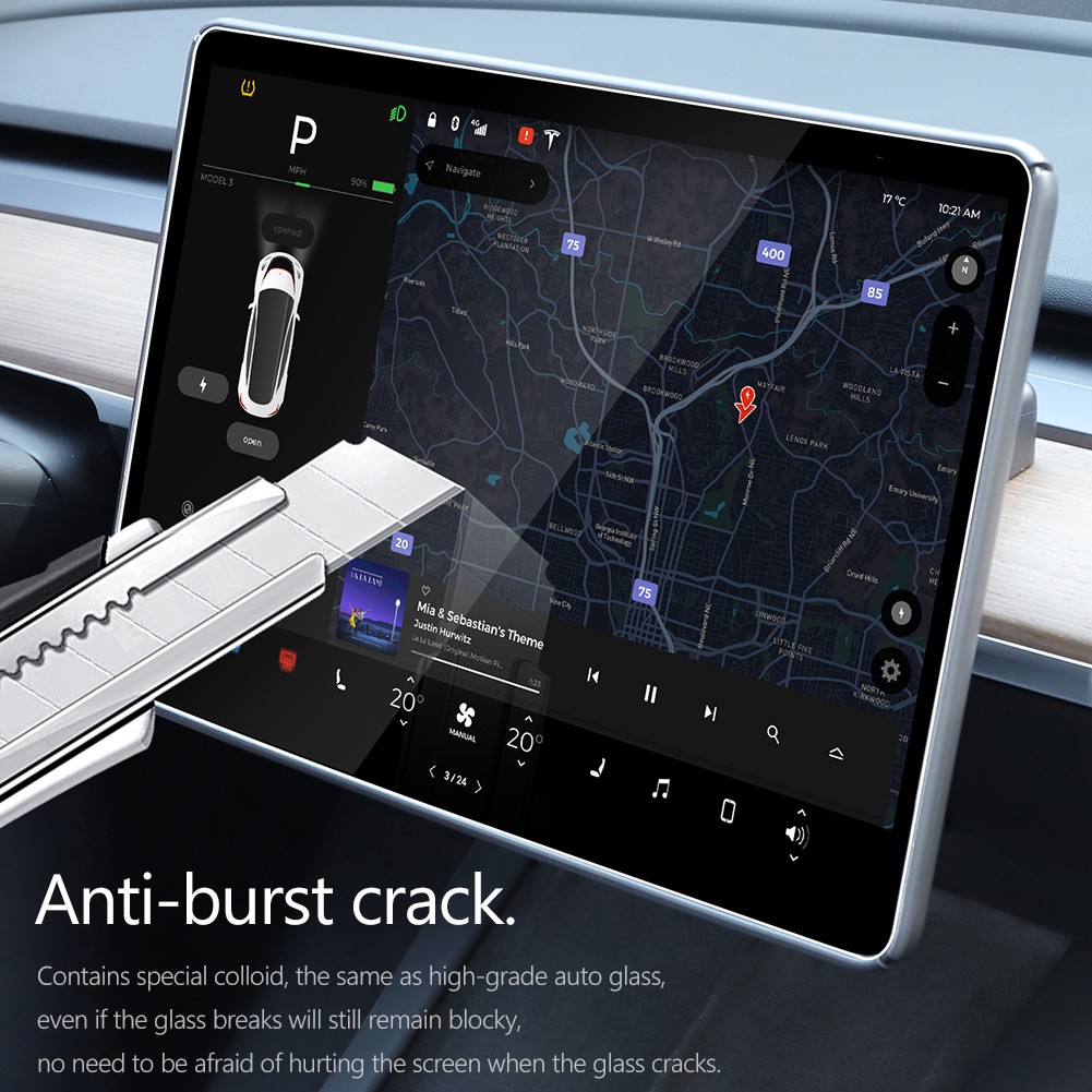 واقي للشاشة من الزجاج المقسى لهاتف تسلا موديل 3 Y Navigation Touch واقي للشاشة غشاء واقي مضاد للضوء الأزرق ملحقات السيارة