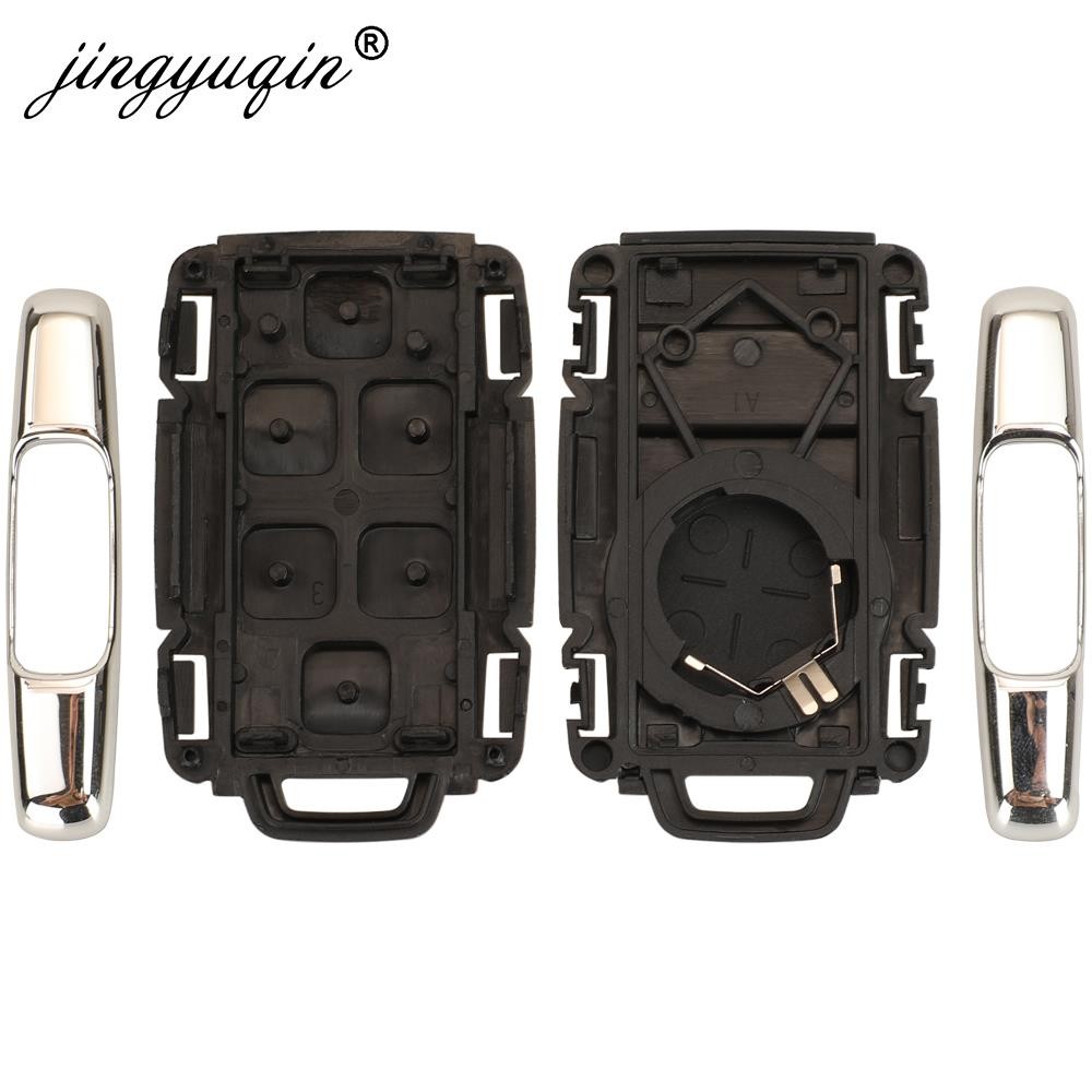 jingyuqin 3/4/5/6BTN Keyless Entry Case For GMC Yukon XL Chevrolet Tahoe Suburban Sierra Silverado Remote Key Case