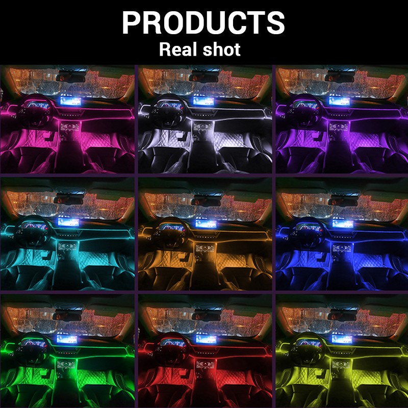 RGB Car Interior Lights For Toyota Honda Civic Subaru Mazda Mitsubishi Suzuki Acrylic Strips APP Auto Decorative Ambient Lights