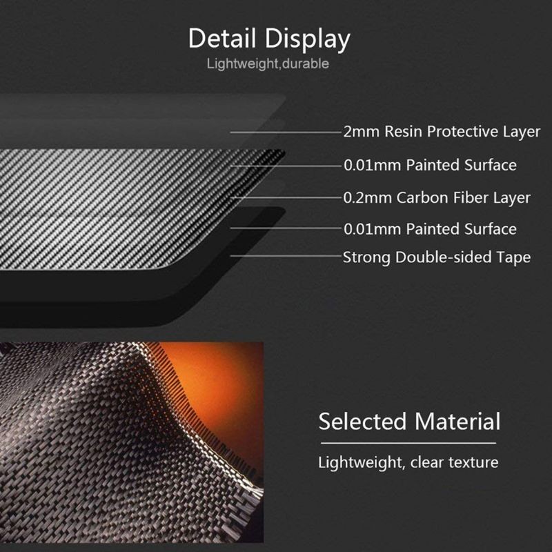 Car Center Console Wrap Kit Sticker Panel Matte Carbon Fiber Black For Tesla Model 3