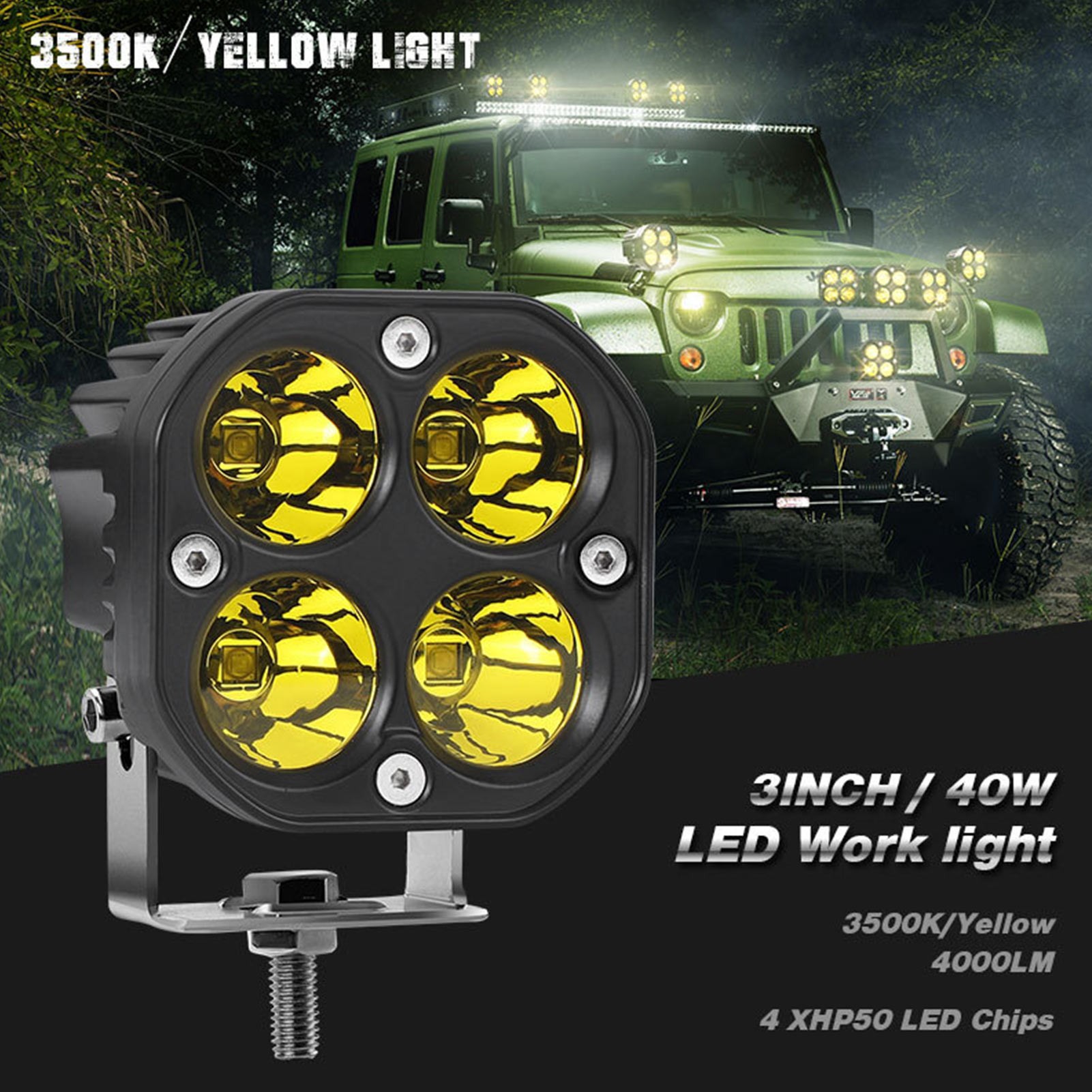 LED Lamp Pods 4000LM Running Lights For Cars 40W Offroad Accessories Auxiliary Lights Fog Lights Led Car Lights