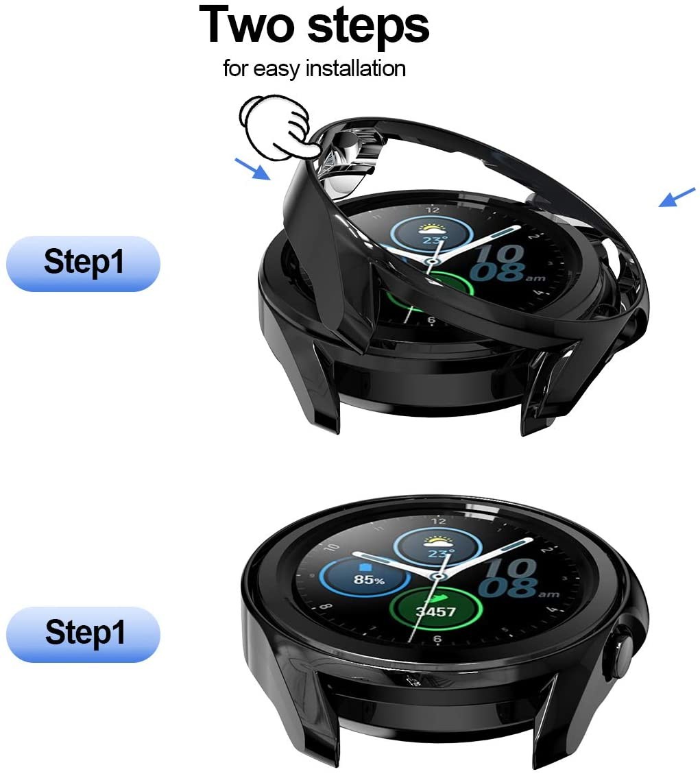 Shockproof Case For Samsung Galaxy Watch 3 45mm 41mm Watch3 Soft TPU Protective Bumper Cases Hollow Watch Frame Accessories