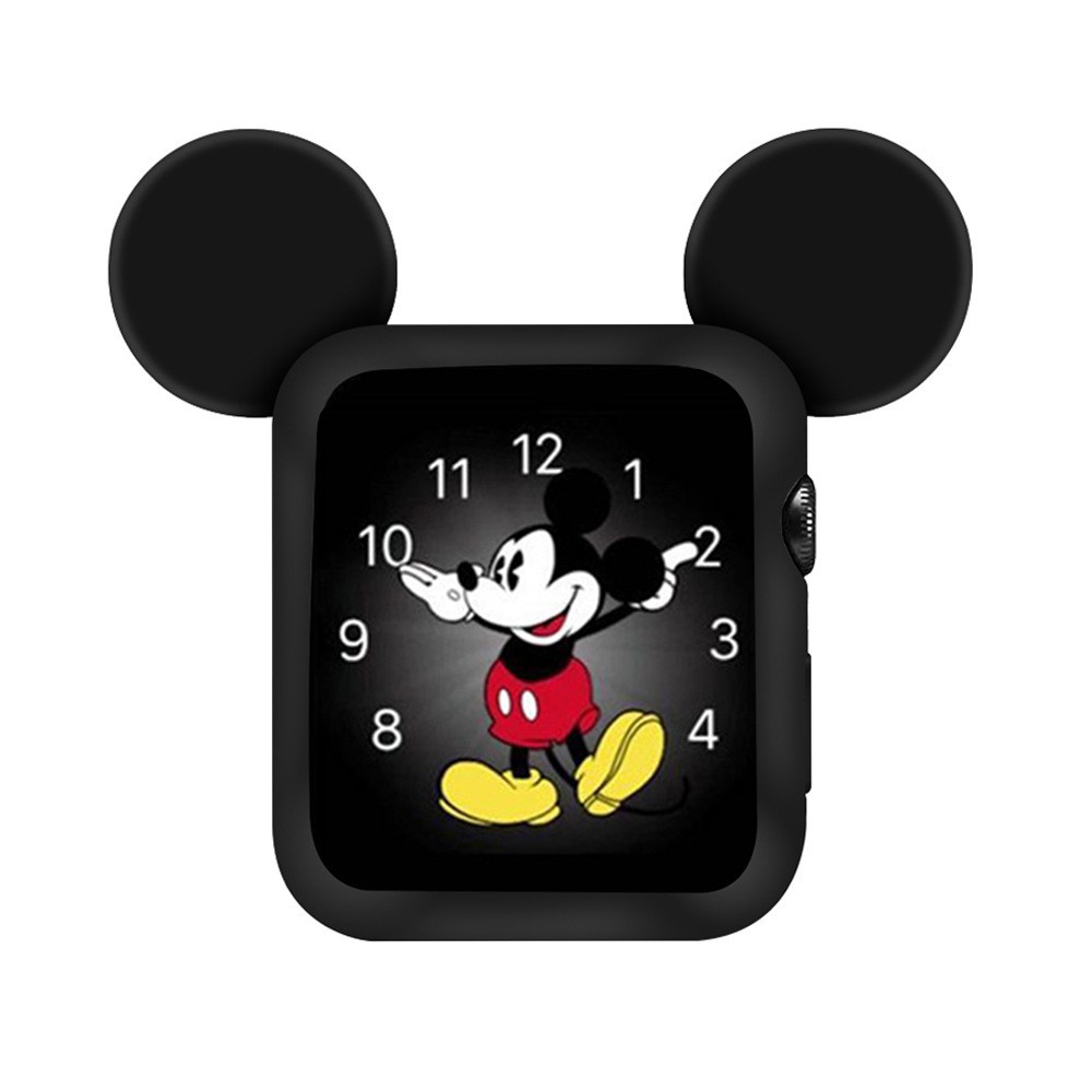 Cartoon Half Pack of Mickey Ears Stereo Bumper Frame Soft TPU Case for Apple Watch 6/SE/5/4/3/2/1 Cover for iwatch 4/5