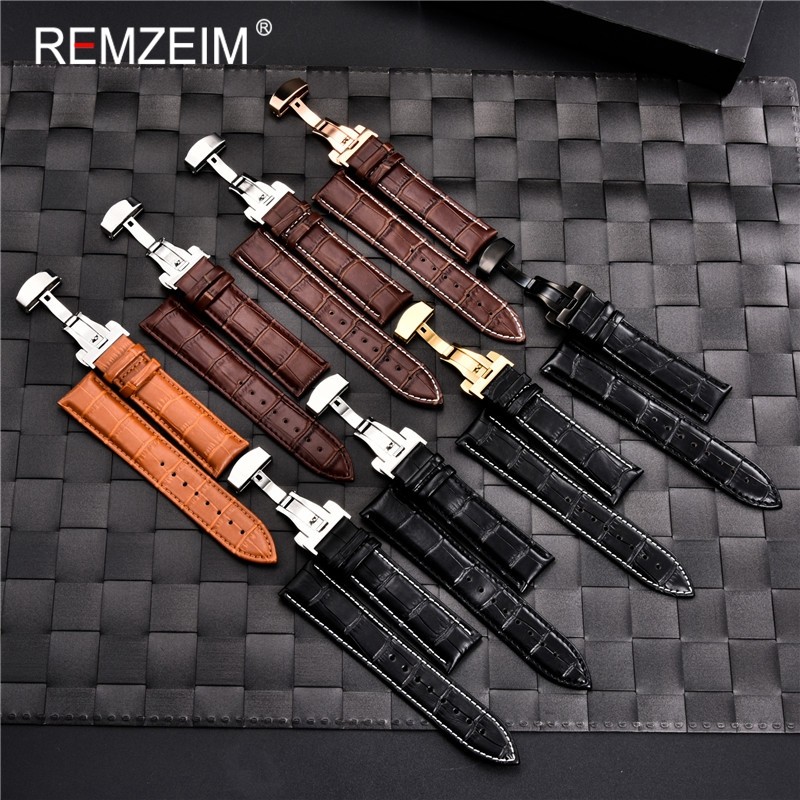 Remz Patterned - Genuine calfskin leather watch strap size 16, 17, 18, 19, 20, 21, 22, 23 and 24mm, with box and watch accessories