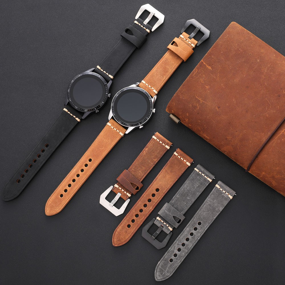 Men's Genuine Leather Watch Band Strap 22mm 24mm Vintage Cowhide Watch Strap High Quality Bracelet Watch Accessories