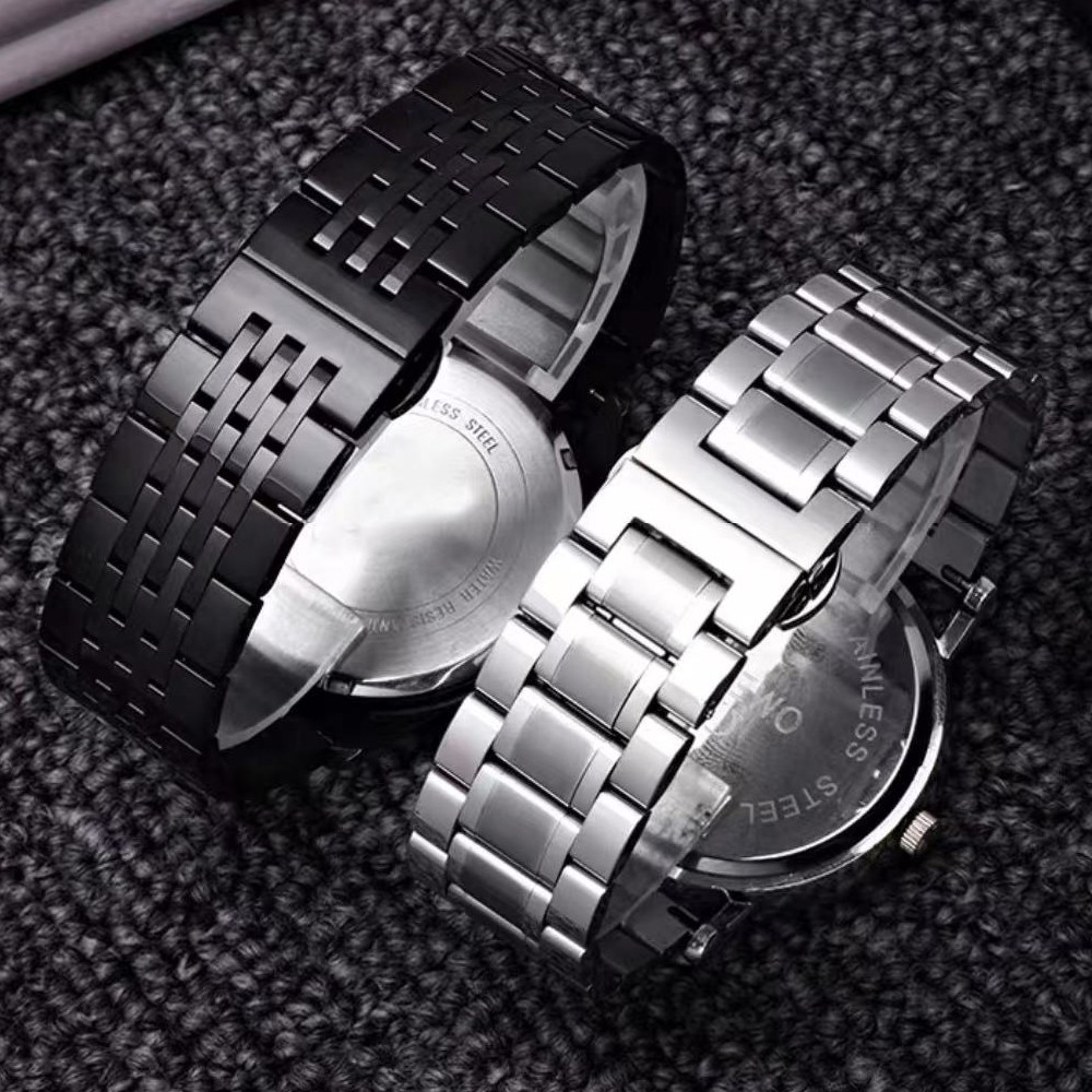 Stainless Steel Band Strap 12 14 16 18 24 22mm 20mm Solid Polished Metal Watch Link Watchband Men Women Bracelet Wrist Strap