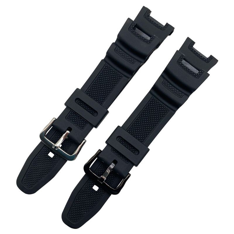 Replacement Watch Strap Silicone Stainless Steel Buckle Sport Breathable Wristband for C asio SGW-100 Series Samrt Watch