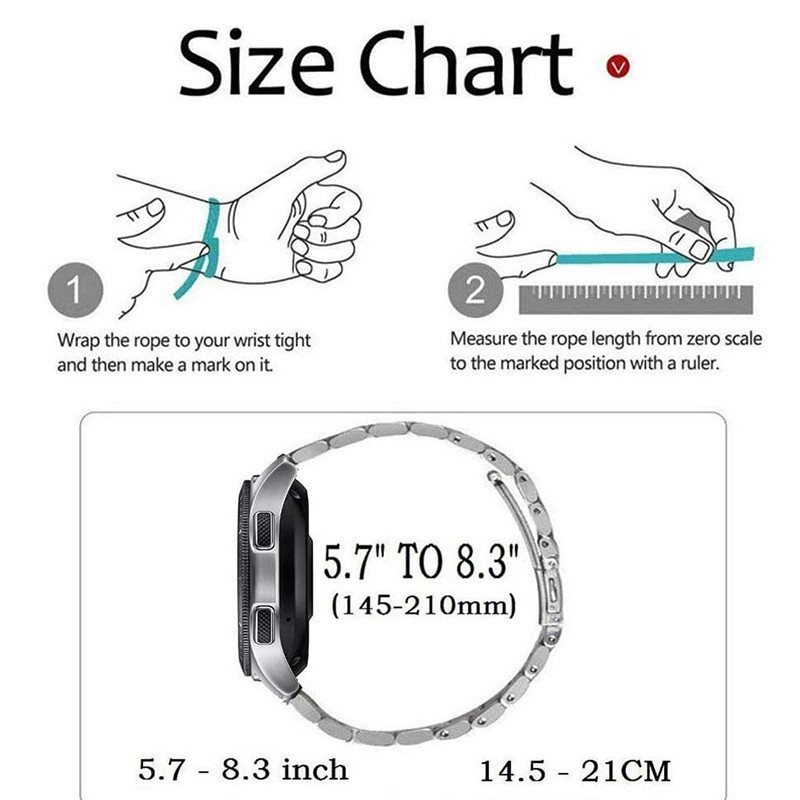 Metal Bracelet for Samsung Galaxy Watch 46mm Gear S3 Watch 3 45mm Stainless Steel 22mm 20mm Band for Active 2 Amazfit GTR Strap