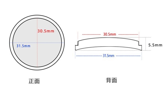 31.5mm SKX007 Replacement Double Domed Sapphire/Mineral Glass with Crystal Clock Steps