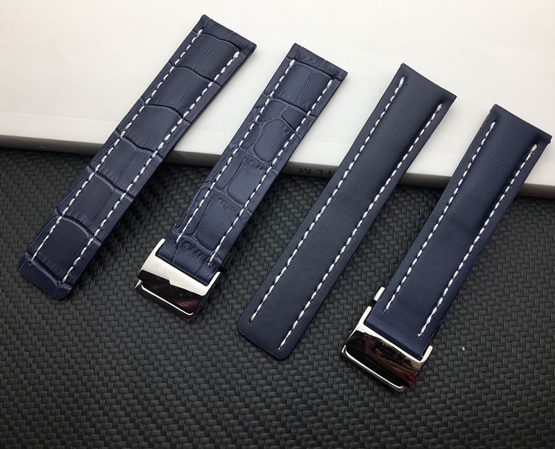 Genuine Leather Watchband Watch Band Black Brown Blue Soft Watchbands for Breitling Strap Man 20mm 22mm 24mm With Tools Logo On