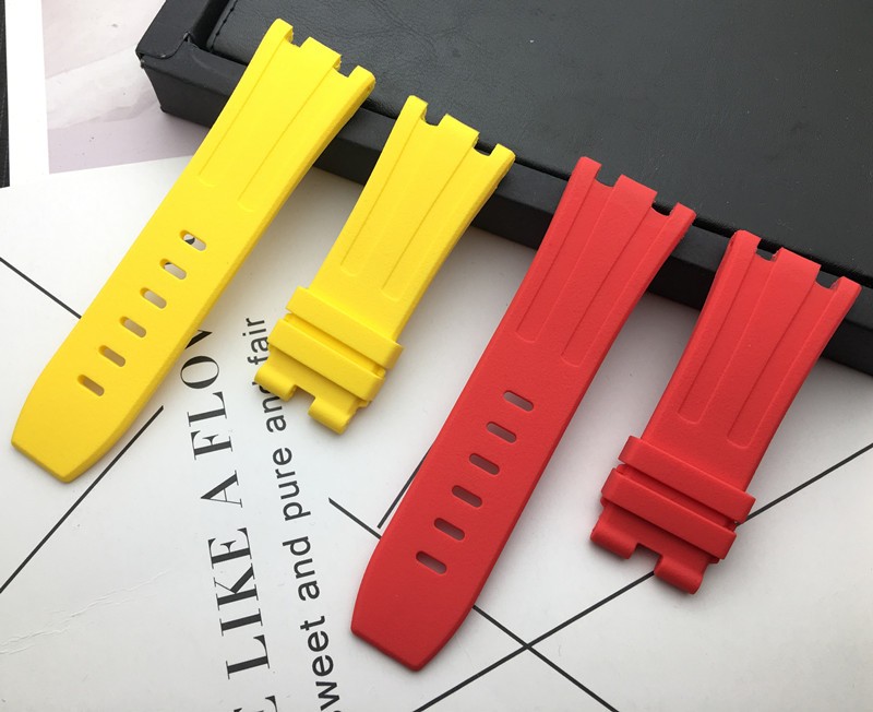 28mm Black Blue 15703 Nature Rubber Silicone Watchband Men Watch Strap Band for AP Watch Audemars & Piguet Strap Logo Tools