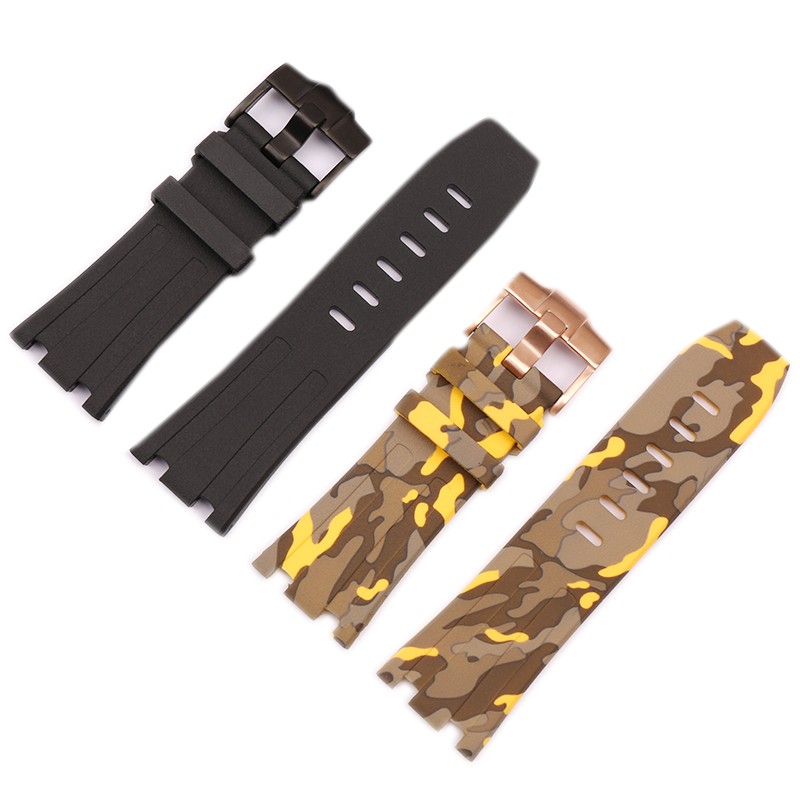 Watch accessories 28mm suitable for AP strap high-end camouflage silicone strap pin buckle men waterproof sports rubber strap