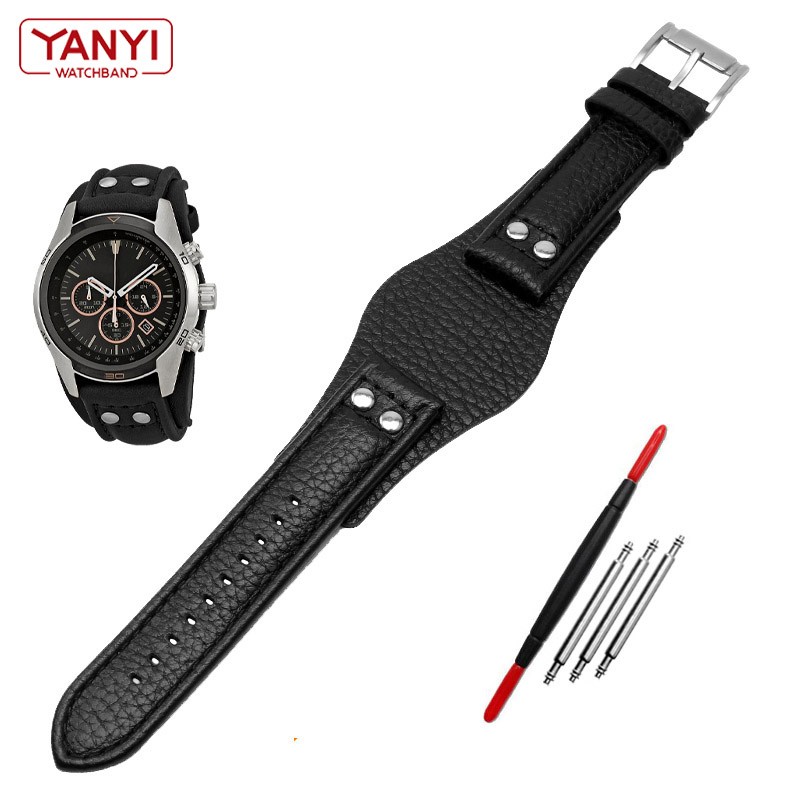 Genuine leather men's watch band, 22mm strap with engraving mat CH2891 CH3051 CH2564 CH2565