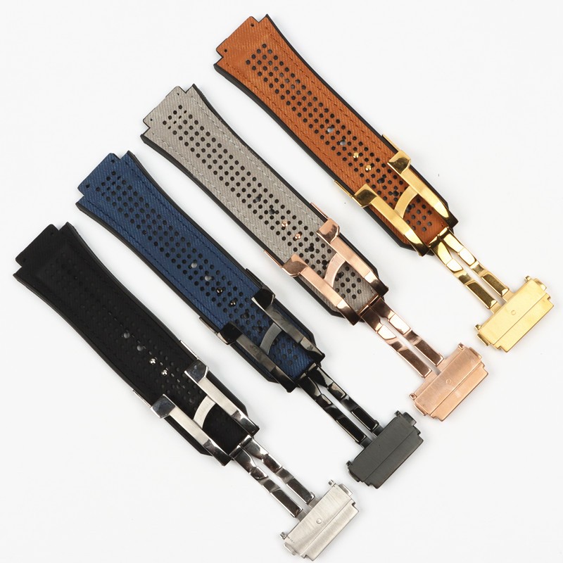 29*19mm Crazy Horse Leather Nature Rubber Silicone Watchband Watch Band Strap for Hublot Strap 30mm King Power Chain Charging Tools