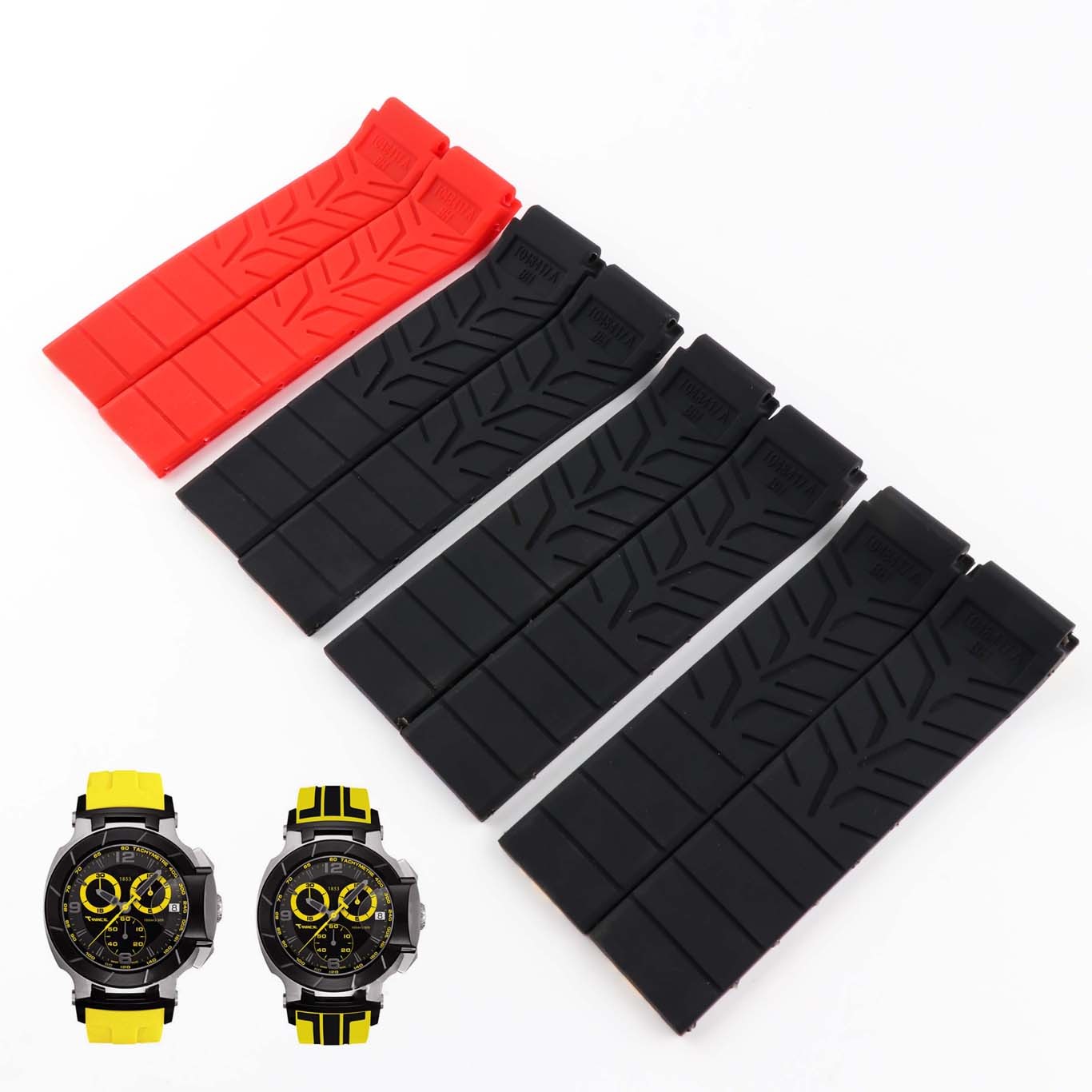 Sport Silicone Watch Bands For Tissot T048 T048.417 Watchband Watch T-Race T-Sport Watchband Waterproof Bracelet Soft Rubber