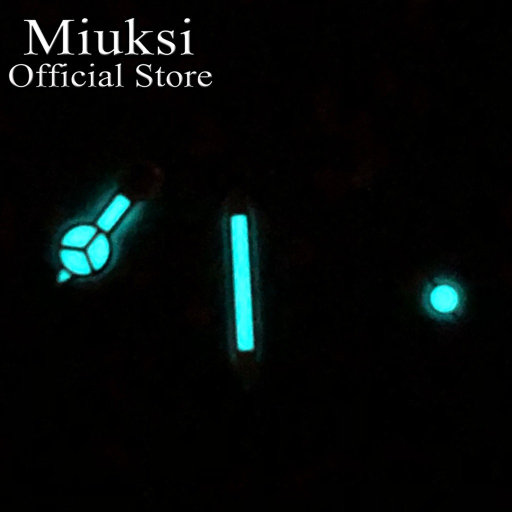 Miuksi Watch Silver Hands Green Blue Luminous Hands Fit NH35 NH36 ETA2824 2836 Miyota8205 8215 821A Mingzhu DG2813 3804 Movement