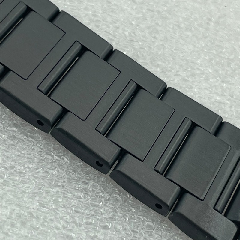 Solid 20mm Width Sterile Black PVD Coated Watchband Stainless Steel Folding Clasp Suitable for SPB185/187 Watches