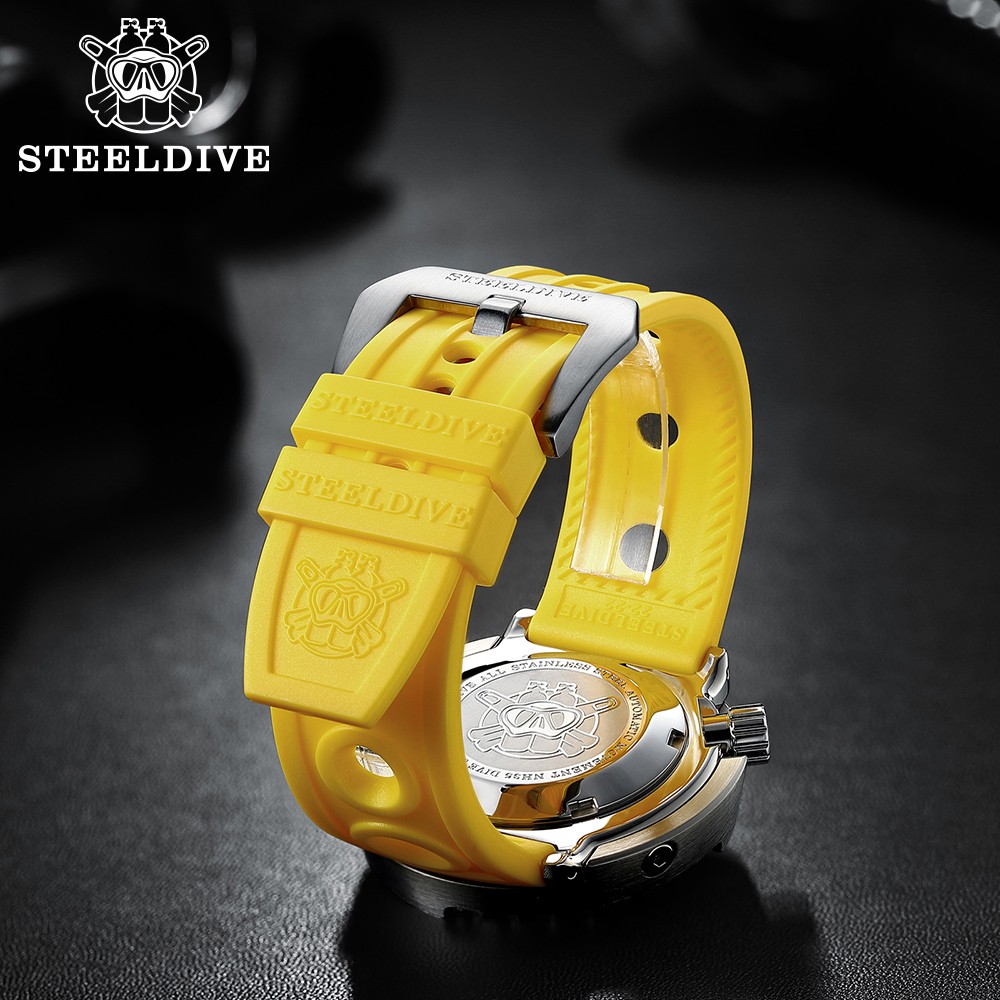 STEELDIVE Automatic Watch Strap 20mm Mechanical Watch Bands 22mm Steel Diving Watch Rubber Strap 20/22mm Fashion Watches Bracelets