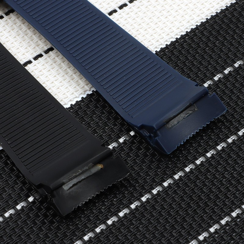 24mm Soft Rubber Silicone Watchband For Tag Heuer Grand Carrera AQUARACER Men's Watch Strap Waterproof Bracelet Folding Buckle