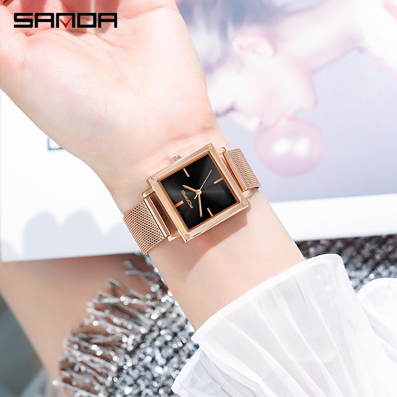 SANDA 2022 Top Brand Women Quartz Watches Simple Style Ladies Quartz Wristwatch Fashion Waterproof Watch Relogio Feminino