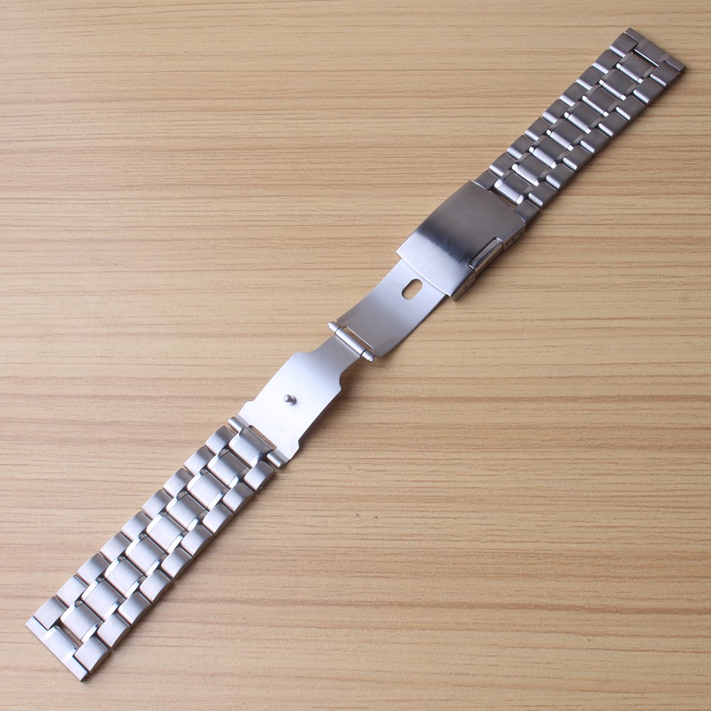 Silver Bracelet Solid Stainless Steel Watch Band Adjustable Metal Strap High Quality Watchband 18mm 20mm 22mm 24mm Mens Womens