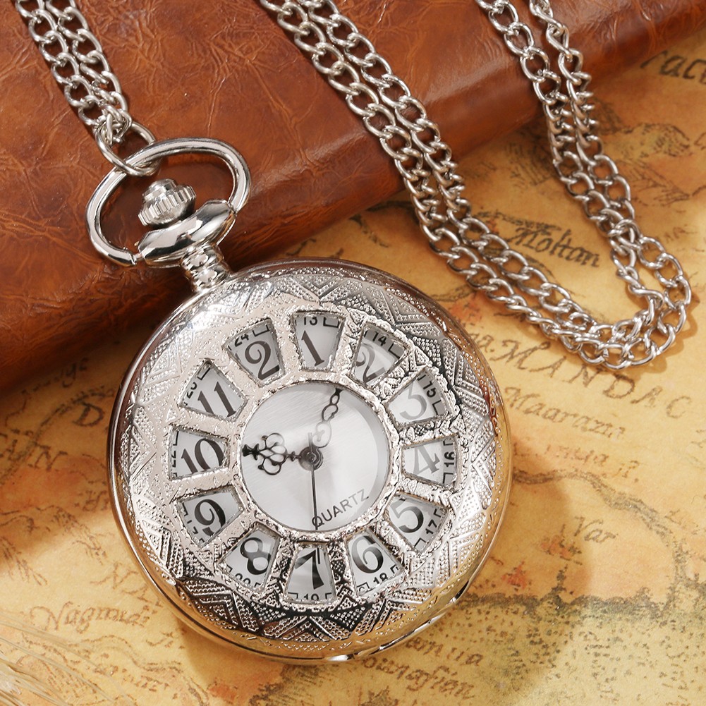 New Advance Sense Silver Women Men Leisure Chain Pocket Watch Hollow Surface Couple Watches Valentine's Day Intimate Gifts