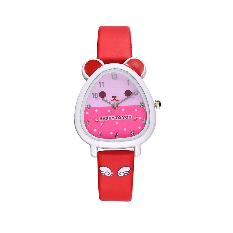 New leisure fashion cartoon dial children's watch different color strap girls beautiful quartz watch