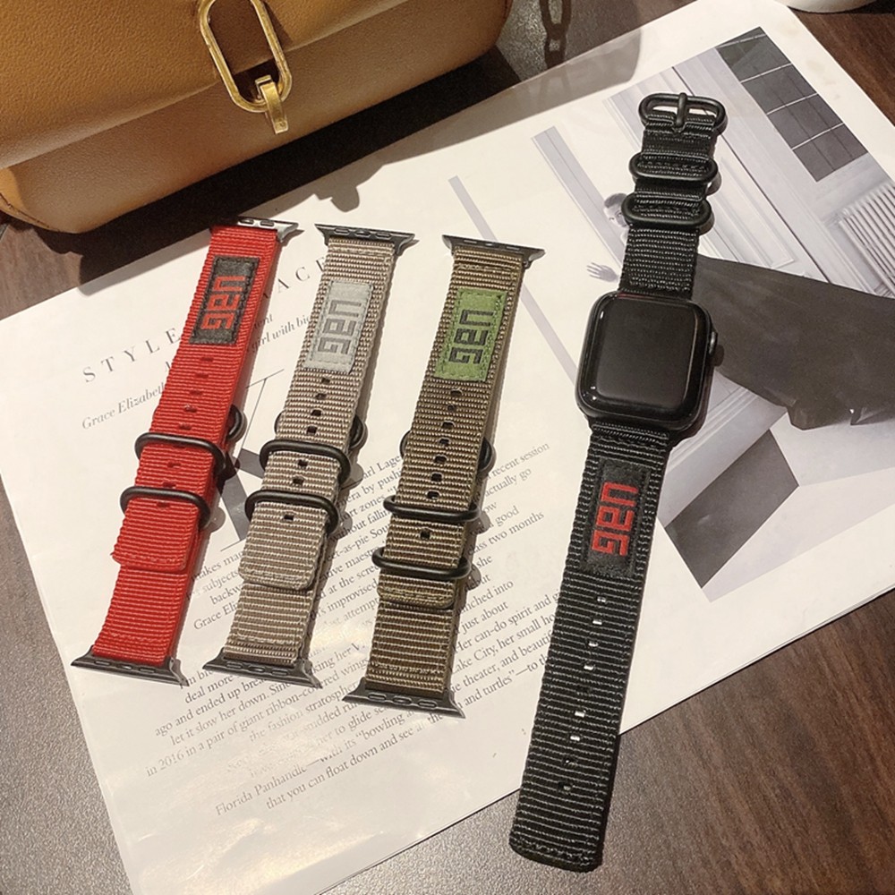 Nylon sport watch band for iwatch 7 3 2 1 38mm 42mm bracelet loop strap for apple watch se 5 4 6 40mm 44mm watchbands wrist strap