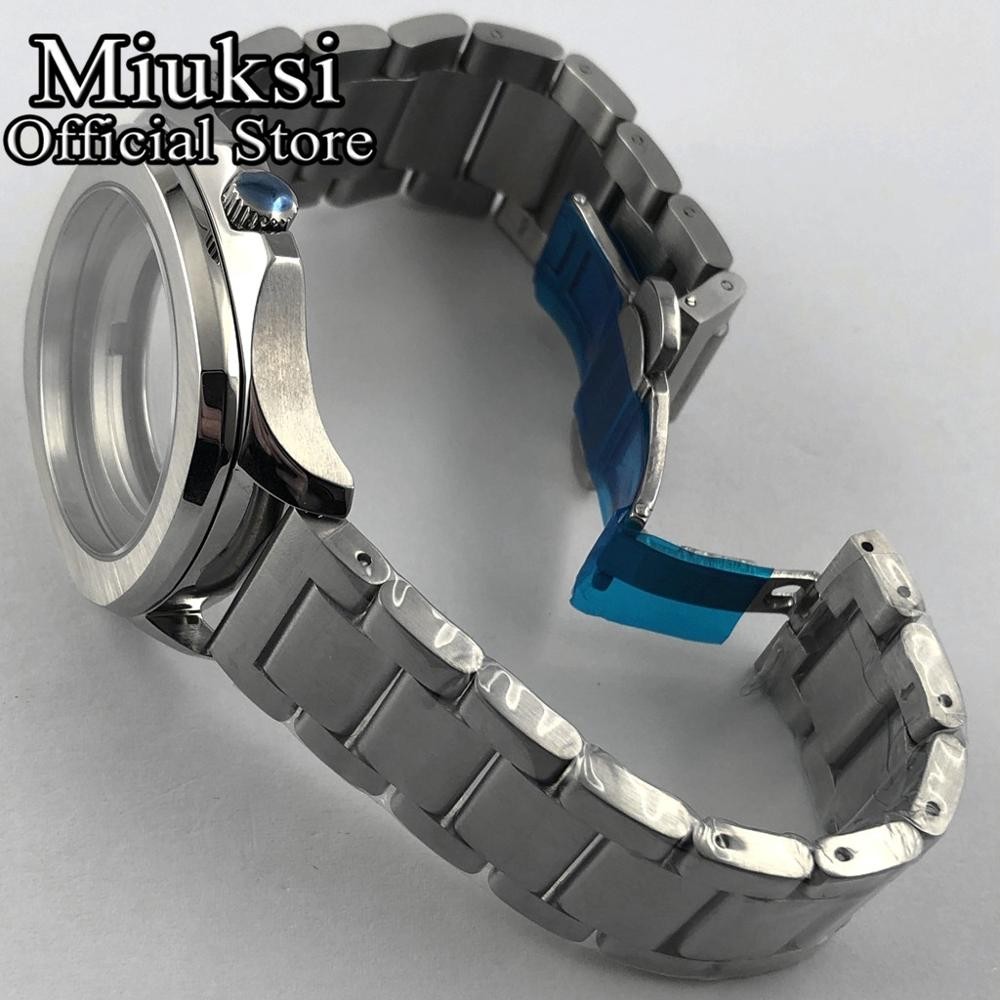 Miuksi 40mm Watch Silver Case Sapphire Crystal Fit NH35 NH36 ETA2824 2836 Miyota 8205 8215 821A Mingzhu DG2813 3804 Movement