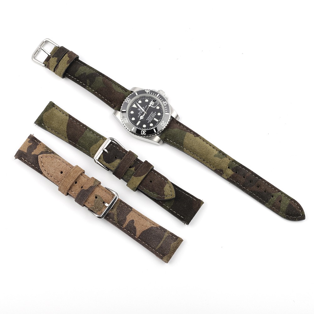 Camouflage Suede Leather Watch Strap Band 18mm 20mm 22mm 24mm Watchband for Watch Accessories Bracelet