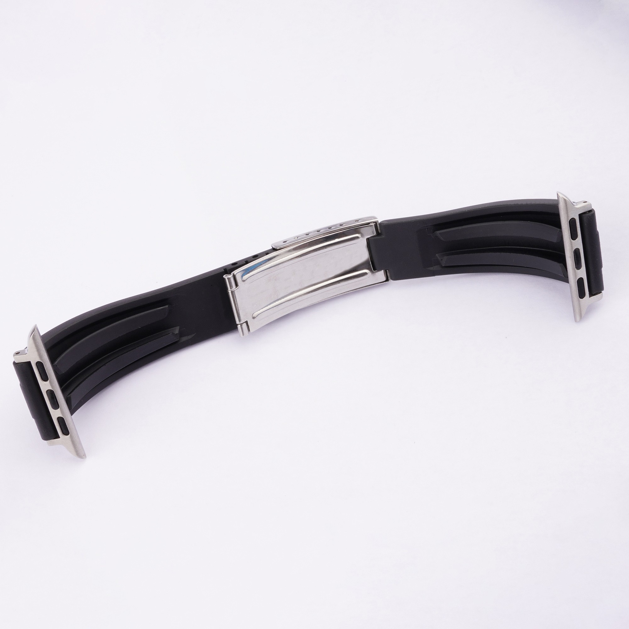 For apple watch band 40mm 44mm iwatch strap 38mm 42mm rubber oyster folding safety clasp apple watch series 5 4 3 se 6 strap