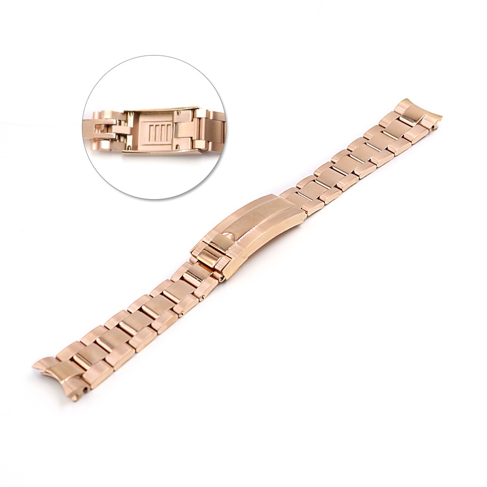 Rolamy 20 21mm Solid Curved End Screw Links Glide Lock Clasp Steel Watch Band Bracelet For Rolex Oyster Style Submarines