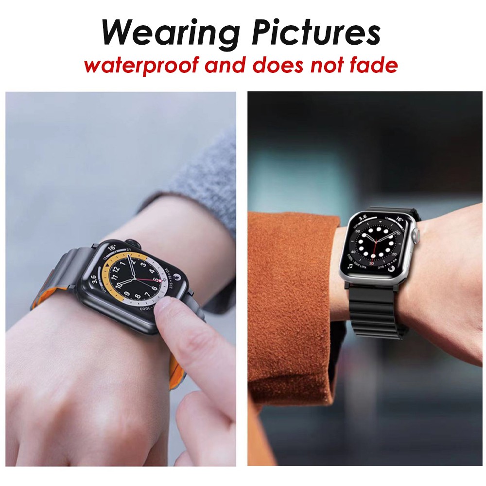 Soft Silicone Magnetic Band For Apple Watch 5 4 3 6 7 41 45mm Rubber Wristbands For iWatch SE Series 44 40 42mm 38mm Sport Loop