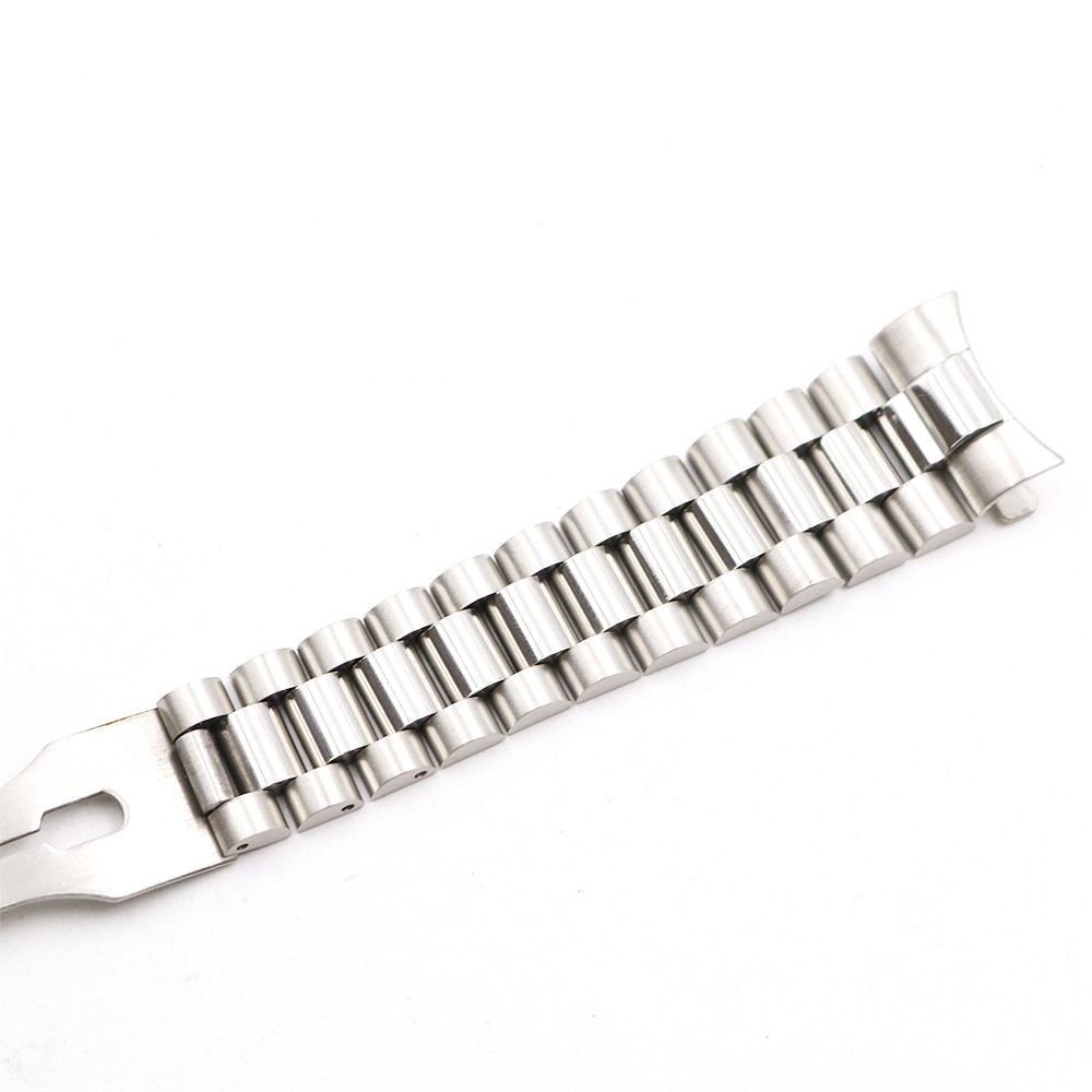 Carlywet 20mm Wholesale Silver Hollow Curved End Screw Quick 316L Stainless Steel Replacem Band Belt Jubilee Old Style Bracelet