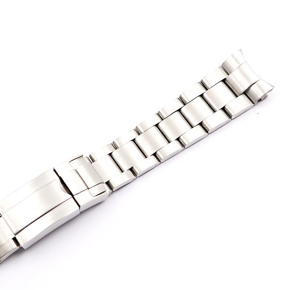 Rolamy 20 21mm Watch Band Silver All Brushed 316L Solid Stainless Steel Watchband Strap Strap Bracelets for Rolex Submariners