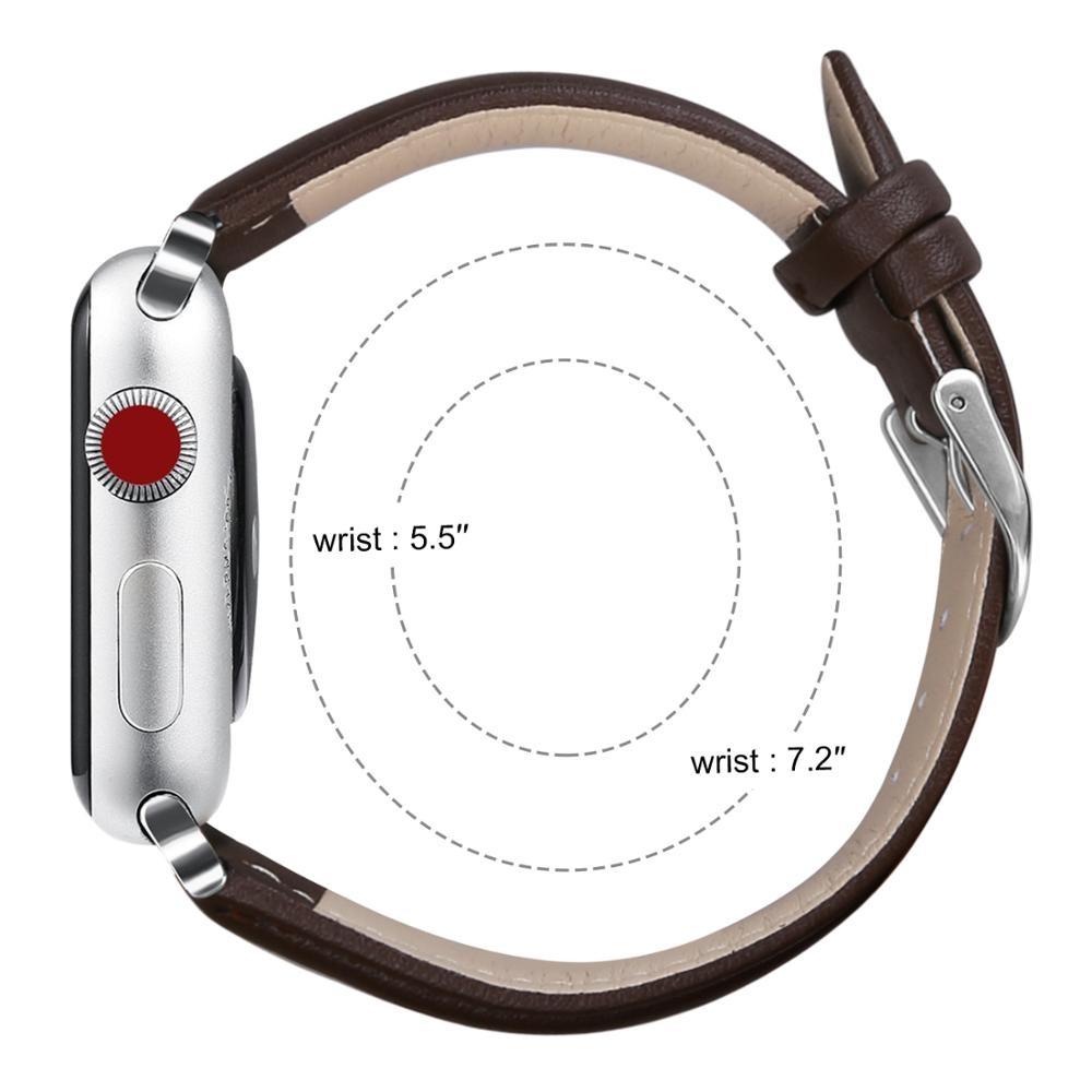 أحزمة جلدية فاخرة لساعة apple watch series 6 5 4 3 2 SE ، إكسسوارات iwatch 38 4042 44 مللي متر