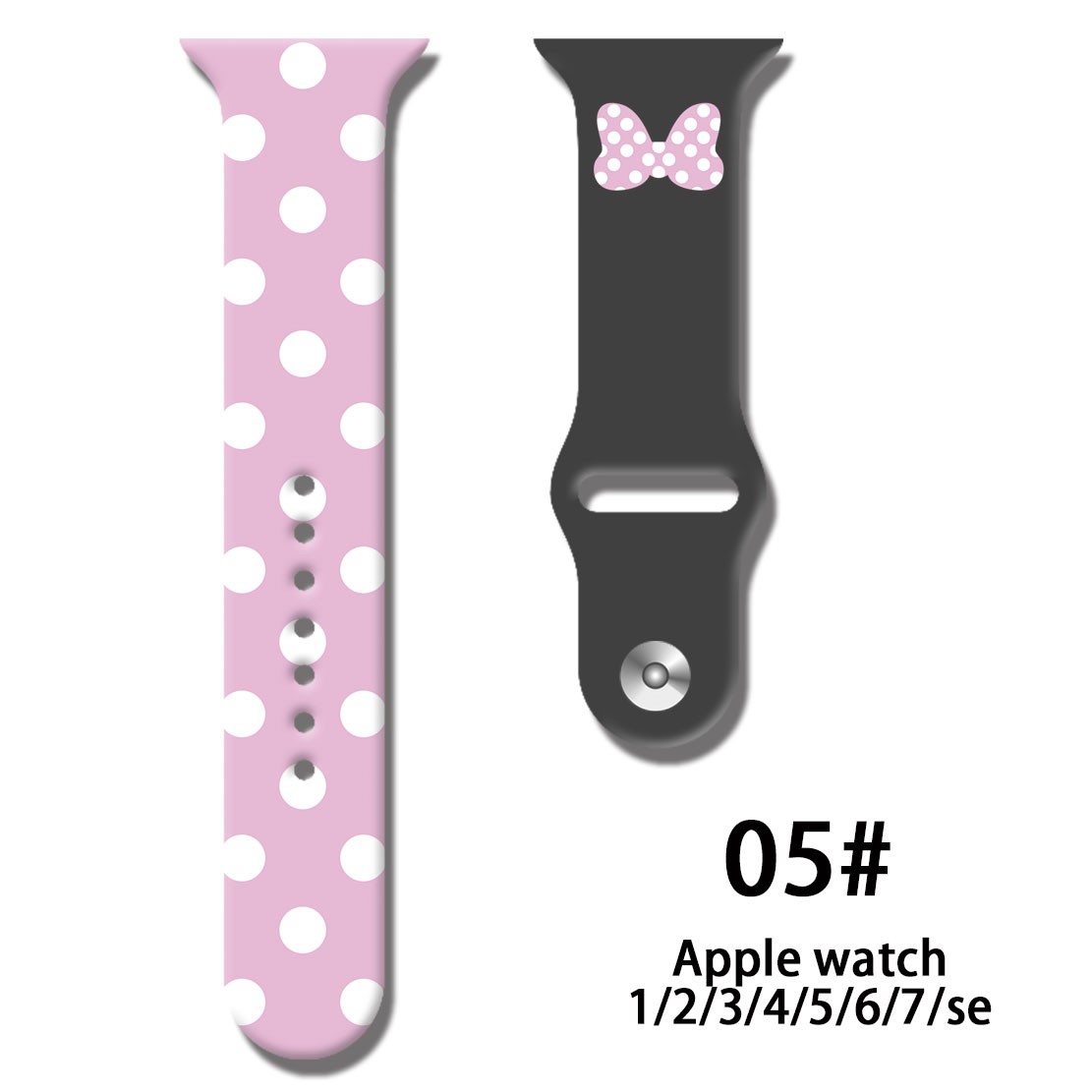 Disney Solo Strap Loop For Apple Watch Band 44mm 40mm 38mm 42mm Mickey Minnie Silicone Bracelet iwatch 6 5 4 3 SE 7 45mm 41mm