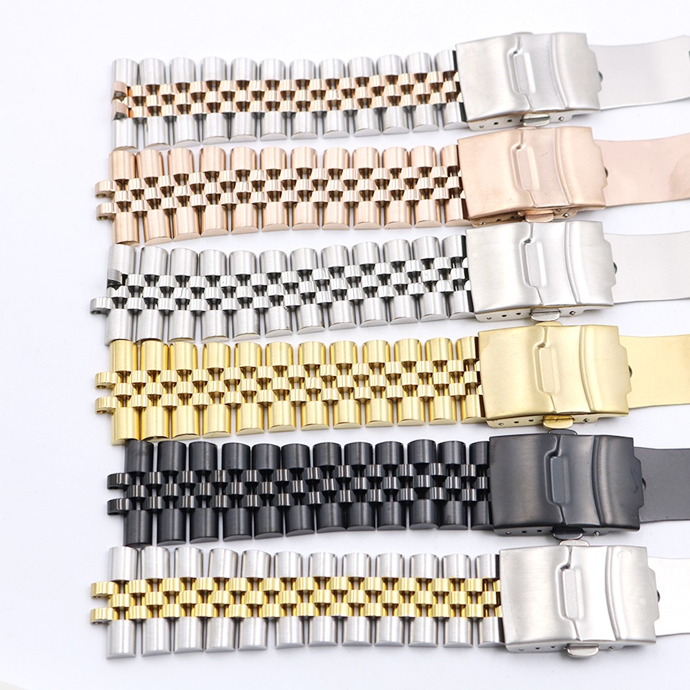 CARLYWET Wholesale 19 20 22mm Hollow Curved End Solid Screw Links Replacement Jubilee Bracelet Watch Band Strap for Dayjust