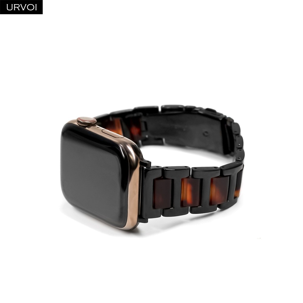 URVOI Link Bracelet for Apple Watch Series 7 6 SE 5 4 321 iwatch band Stainless Steel with Resin Strap Durable Luxury Design