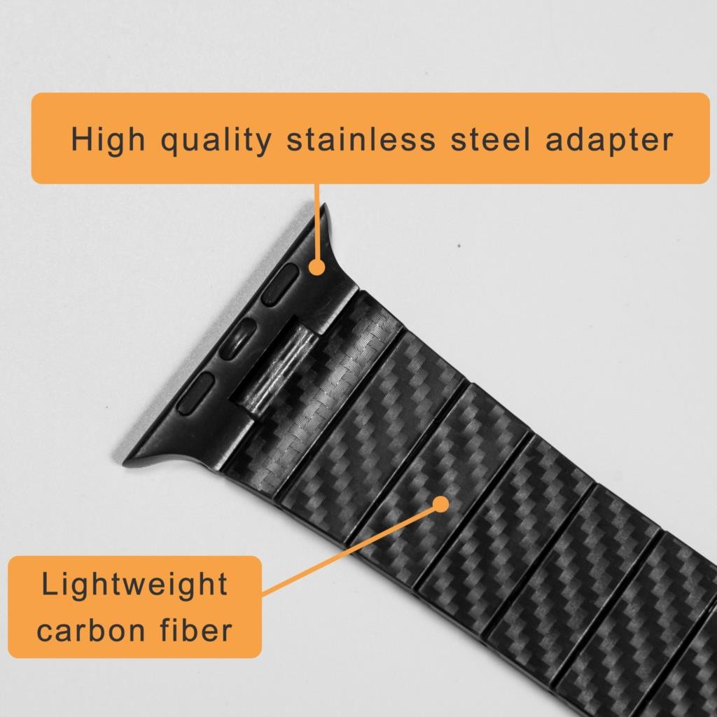 Carbon Fiber Strap for Apple Watch Band 45mm 44mm 42mm 41mm 40mm 38mm Lightweight Connect Bracelet Strap iWatch Serie 3 4 5 6 SE 7