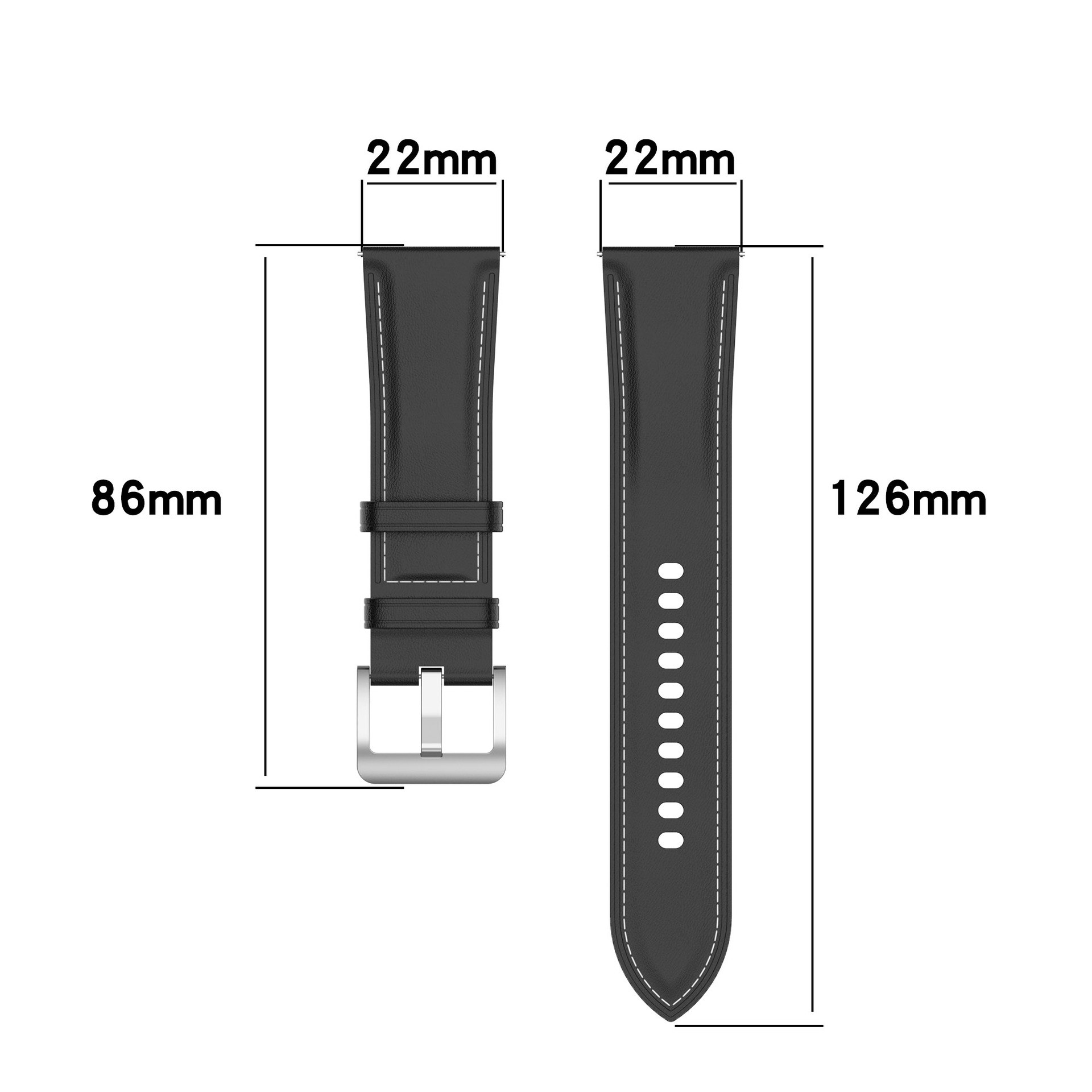 Watchband suitable for Huawei watch GT3 band for Samsung watch4 prime leather strap leather strap 20/22mm high-end business str