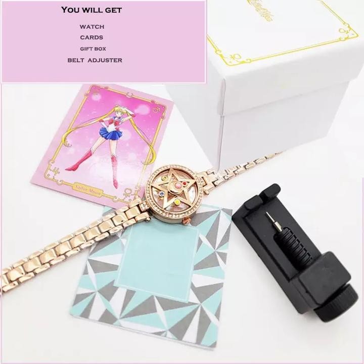 Anime OST Limited Quartz Sailor Moon Crystal Star Compact Wristwatch Women Girls Wrist Watch Jewelry Cosplay Props Birthday Gift