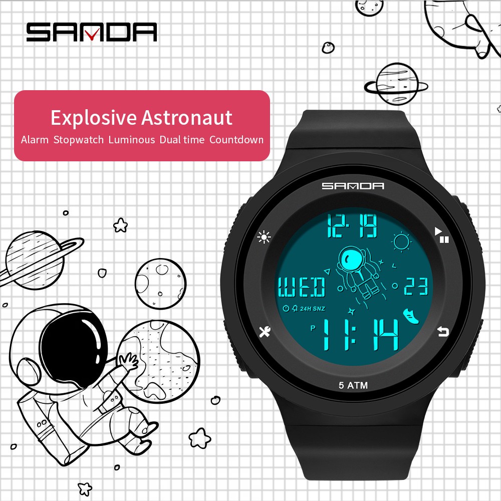 SANDA 2022 New Fashion Sport Women's Watches Digital Watch Waterproof Female Watch 5ATM Waterproof Relogio Feminino 2121